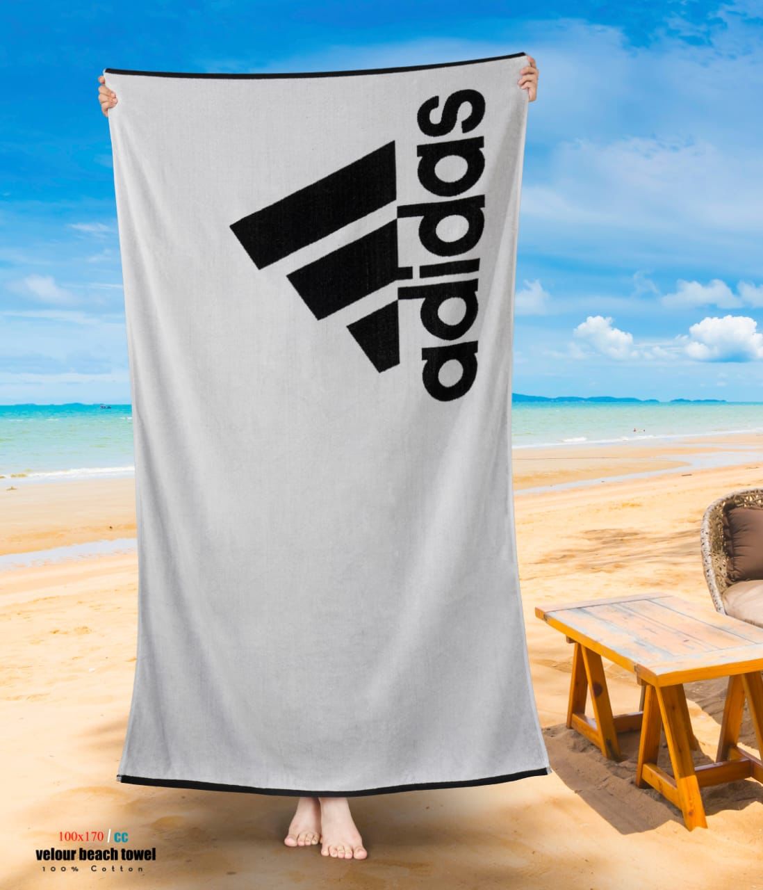 Serviette de plage HABIB, Adidas Blanc